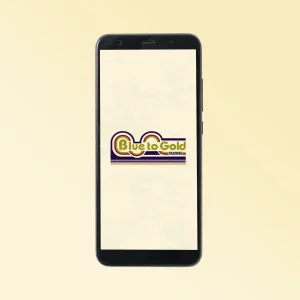 Blue to Gold Retro Phone Wallpaper