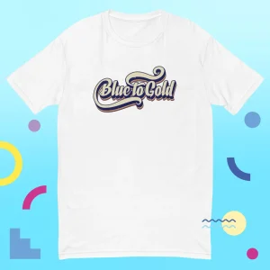 Blue to Gold Retro Fitted Lightweight Short Sleeve T-shirt